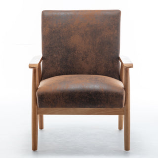 Wide Arm Chair - Light Brown