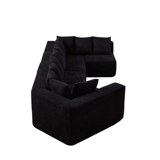 L - Shaped Modular Sofa With Deep Seat And 11 Pillows