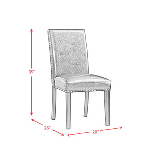 Francesca - Rectangular 5 Piece Gray PU Chairs Dining Set, Table & Four Chairs - Gray Marble
