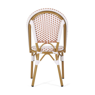 Outdoor Rattan And Aluminum French Bistro Chairs Set