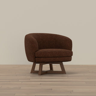 Swivel Accent Chair With Sculptural Base