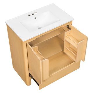 Softened Modern Bathroom Vanity With Sink