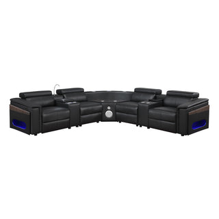 Nova - Sectional With Bluetooth Speaker, LED And Lifting Wine Cabinet
