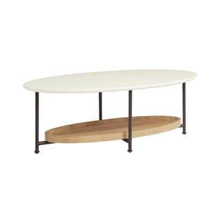 Oval Coffee Table - White / Natural