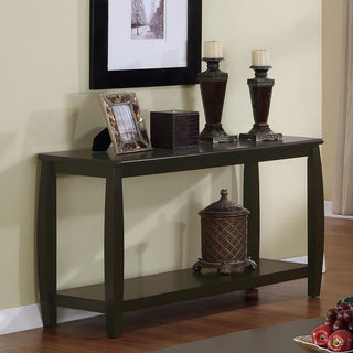 Rectangular Sofa Table With Double Shelf - Brown