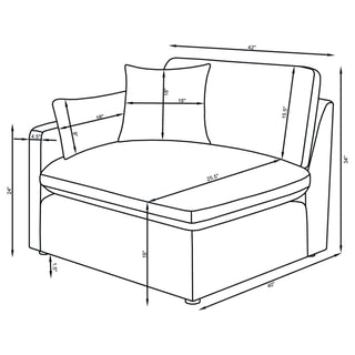 Greeley - 6 Piece Upholstered Modular Sectional Sofa - Ivory