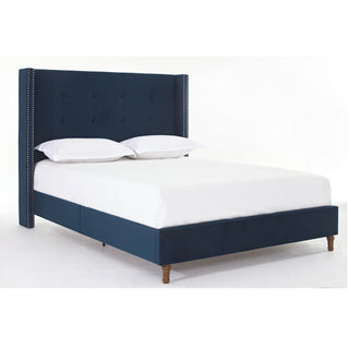 Peyton - Upholstered Bed With 54" High Headboard, Traditional Hand Buttoned Tufting