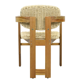 Outdoor Accent Armchairs For Patio (Set of 2) - Natural / Teak
