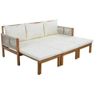 Outdoor 3 Seat Patio Sunbed
