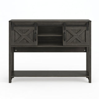 Farmhouse Entryway Table With Sliding Barn Door