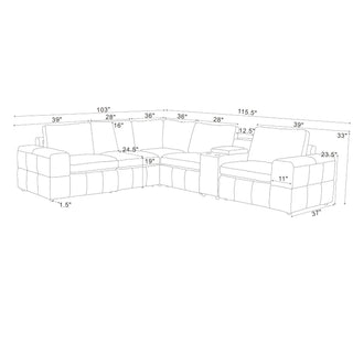 Modular Sectional With Large Square Arms