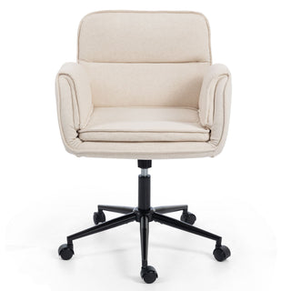 Criss Cross Swivel Desk Chair With Adjustable Armrests & Wheels For Home Office