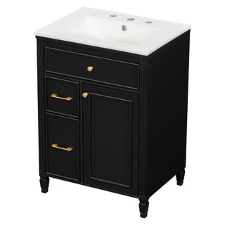 Freestanding Bathroom Vanity With Sink, Soft Close Door, Tip Out Drawer