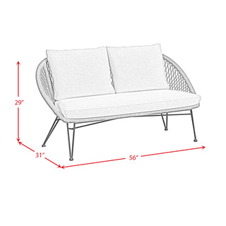 Grace - 4 Piece Outdoor Seating Set - Beige / Natural