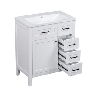 Modern Bathroom Vanity With Sink Combo, 3 Drawers, Undermount Drop-In Sink
