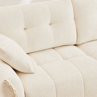 Sofa Set With Ottoman And Pillows, Textured, High Resilience Cushions