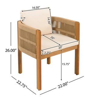7 Piece Outdoor Dining Set With Table And Chairs - Beige / Brown