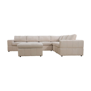 Oversized Modular Sectional Sofa, Reversible With Ottoman