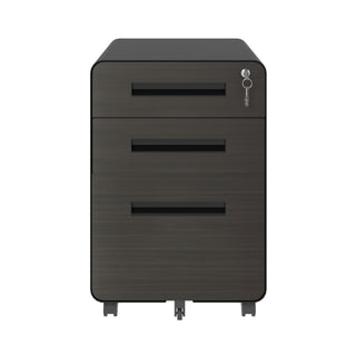3-Drawer Mobile File Cabinet With Lock, On Casters, Holds A4/Letter Files
