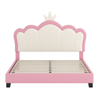 Upholstered Princess Platform Bed With Crown Headboard