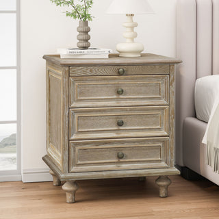Farmhouse Nightstand With 4 Drawers