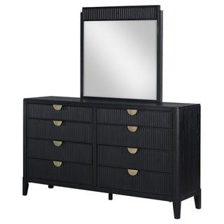 Ennis - 8 Drawer Dresser With Mirror - Black