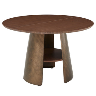 Round Dining Table - Reddish Brown / Walnut