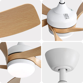 45" Ceiling Fan With DC Motor Smart App Control Quiet Reversible Operation Dimmable Lighting And Timer