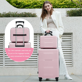 6 Piece Lightweight Hardshell Luggage Set With Double Spinner Wheels, Password Lock