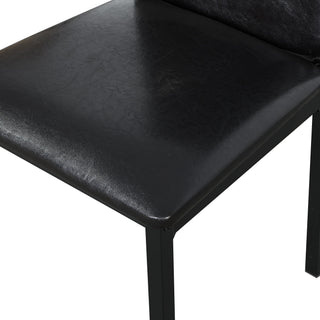 5 Piece Dinning Set With Faux Marble Top, Table & 4 Chairs - Black