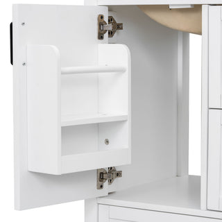 Bathroom Vanity With Sink, Soft-Close Doors, Double-Layer Shelf And 3 Drawers