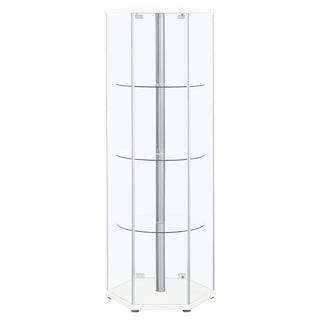Tenley - 4 Shelf Curio Cabinet With Hexagonal Design