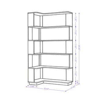 L-Shaped Design Corner Bookshelf