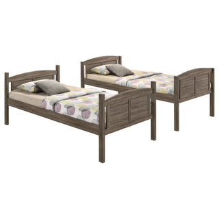 Shasta - Twin Over Twin Bunk Bed With 2 Twin Mattresses - Brown