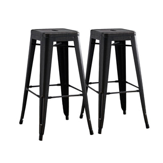 Backless Bar Stools (Set of 2) - Black