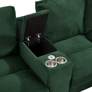 Modern U - Shaped Sectional Sofa With Storage Ottomans, USB Ports, And Cup Holders