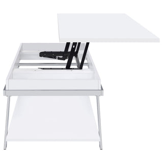 Briana - 2 Piece Coffee And End Table Set With Lift Top Legs - Gloss White