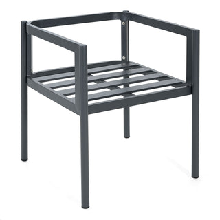 7 Piece Outdoor Dining Set With Table And 6 Chairs - Black / Gray / Teak