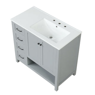 Modern Bathroom Vanity With Sink Top, 2 Doors And 2 Drawers