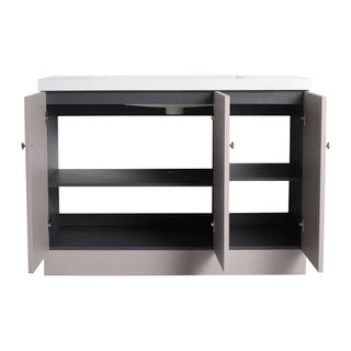Contemporary Freestanding Bathroom Vanity With Resin Sink & Soft-Close Cabinet Doors