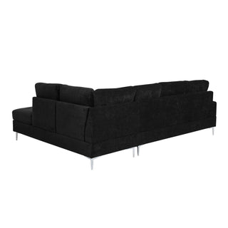 L-Shaped Sectional Sofa With Chaise And Storage Ottoman, Includes 2 Pillows