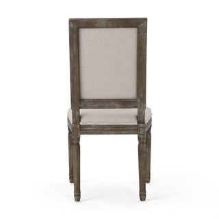 Traditional Style Dining Chair Set With Fabric Upholstery