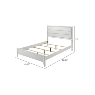 Modern Bed Frame With Wave Texture Headboard And Angled Legs