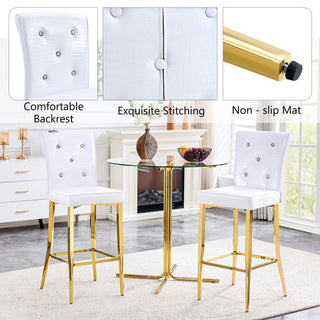 Bar Chairs With Crystal Clasp Design (Set of 2)