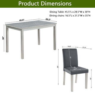 Dining Table Set, Table With A Rectangular Table And Upholstered Chairs