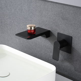 Modern Wall Mount Bathroom Sink Faucet With Waterfall Spout