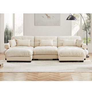 Super Comfort Oversized Modular Sectional Sofa With Movable Ottoman