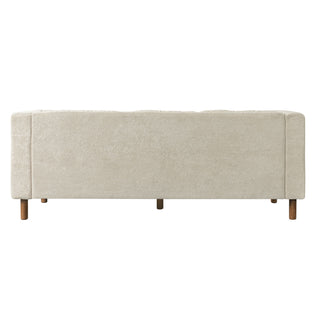 3 Seater Sofa With Square Arms, Tufted Pillow Back For Living Room