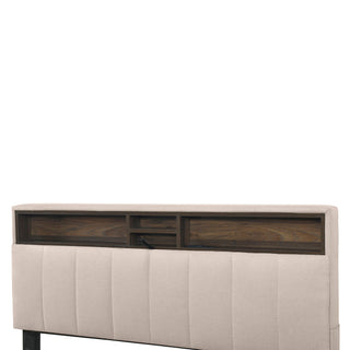 Upholstered Platform Bed With Storage Headboard, Trundle & 2 Drawers And A Set Of Sockets & USB Ports