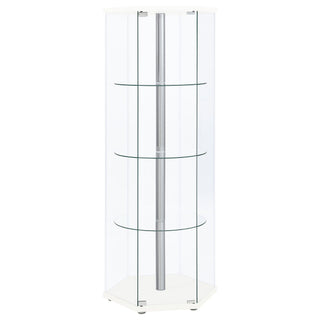 Tenley - 4 Shelf Curio Cabinet With Hexagonal Design